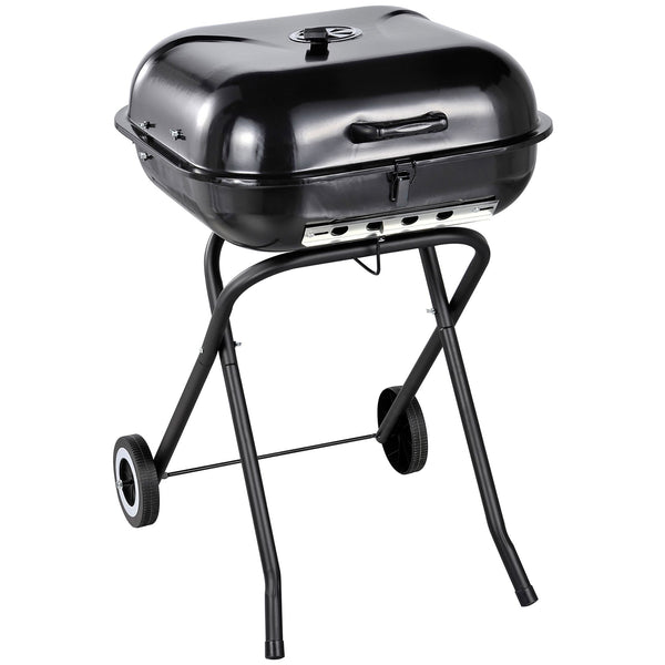 sconto Barbecue a Carbone Carbonella Portatile con 2 Ruote 57x70x86 cm TravelF