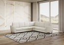 Divano Angolare 6 Posti 288x228x85 cm Yasel in Tessuto Latte