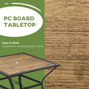 Tavolo da Giardino con Foro Centrale per Ombrellone 94Lx94Px71A cm in Acciaio Marrone