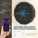 Macchina da Boxe a Parete 40x40x7,5 cm Punch Boxe con Connessione Bluetooth e Luci in PE e PU Nero      