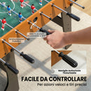 Calcio Balilla Pieghevole 118x107,5x78 cm con Impugnature Antiscivolo 2 Palline e Segnapunti in MDF Marrone      