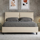 Letto Matrimoniale con Alzata Comoda Imbottito in Similpelle Sleeper Tortora Varie Misure