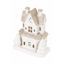 Casetta porta Candela Tealight 12x7x14 cm in Stoneware con Led