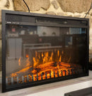 Camino Elettrico da Incasso 47,5x58,5x18 cm Effetto Fiamma 1500W Vienna 23 Nero