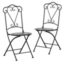 Set 2 Sedie da Giardino in metallo Bistrò Nero