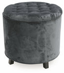 Pouf Poggiapiedi Contenitore Ø55x55 cm in Velluto Soriani Grigio Scuro
