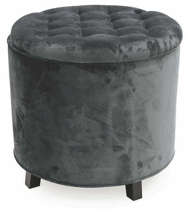 Pouf Poggiapiedi Contenitore Ø55x55 cm in Velluto Soriani Grigio Scuro prezzo