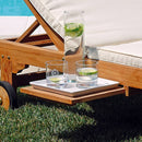 Lettino Prendisole da Giardino Tavolino Estraibile in Legno Teak Vorghini Carloforte