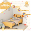 Lettino per Bambini 3-6 Anni con Sponde Laterali Anticaduta 143x74x66 cm in MDF Giallo