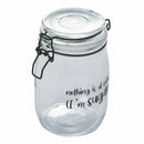 Barattolo con Scritta Ø10,8x17,3 cm in Vetro con Chiusura in Metallo VdE Tivoli 1996