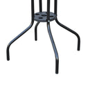 Tavolino da Giardino in Ferro con Piano in Vetro Temperato Nero Ø60x70 cm 