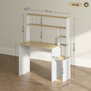 Scrivania per Computer Moderna 113x45x138.5 cm con Libreria e Porta CPU Rovere  