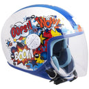 Casco Jet per Bambini Visiera Lunga CGM Comics 206G Blu YS - (49-50 cm)