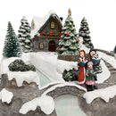 Villaggio Natalizio 20x19x16 cm in Resina con Luci Suoni e Movimento