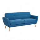 Divano 3 Posti Burton 193x79x86 h cm in Tessuto Blu