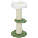 Albero Tiragraffi per Gatti Alto 92 cm con Palo in Sisal e Lettino a Forma di Fiore Verde      