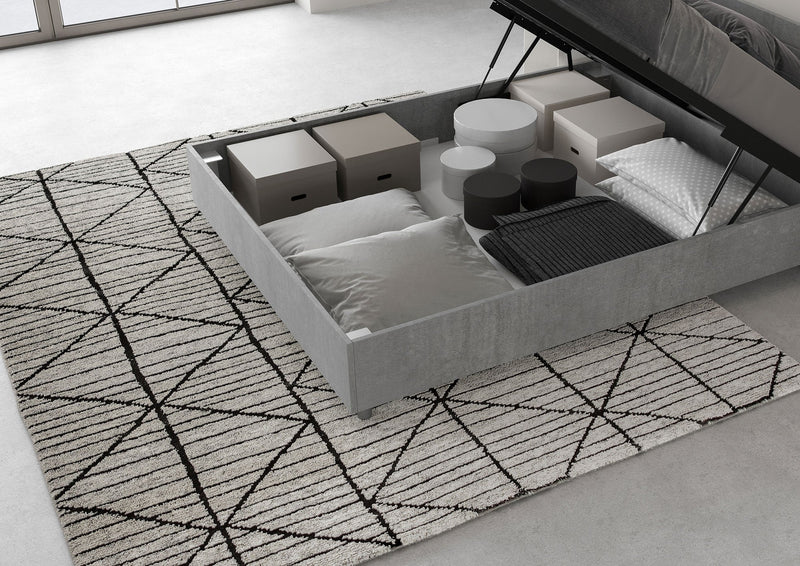 Letto Matrimoniale Francese Demas Testata Inclinata  Cemento Varie Misure