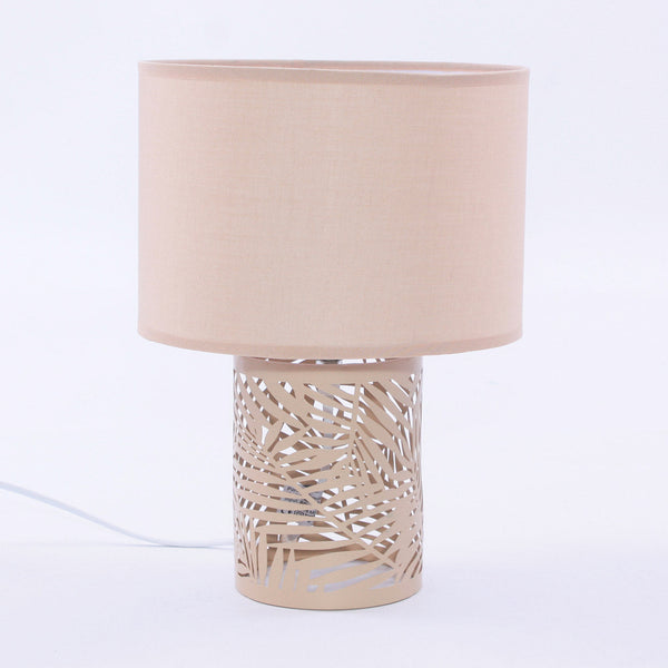 acquista Lampada da Tavolo Ø22xH31 cm in Metallo Traforato Beige