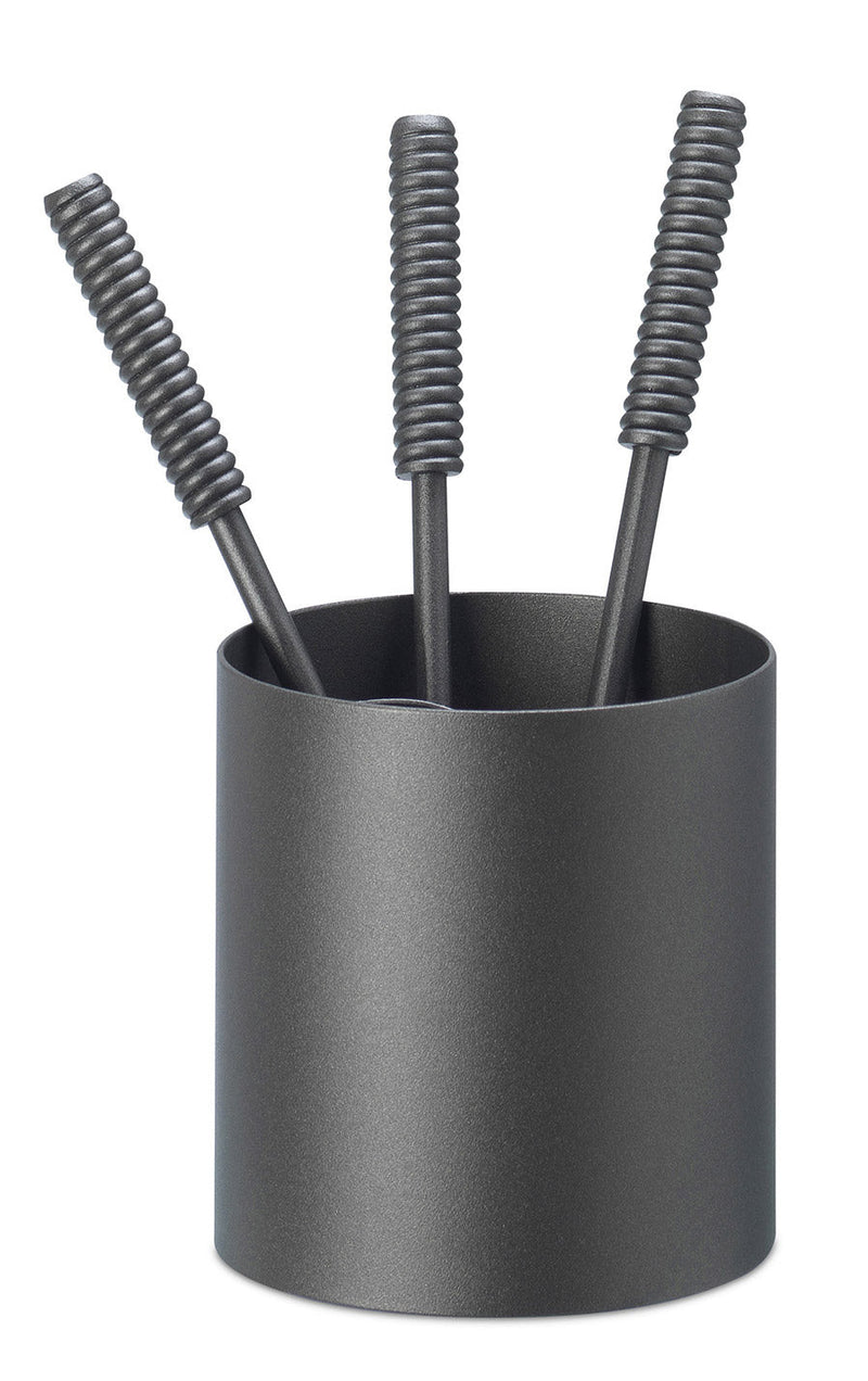 Set Paletta Scopino e Attizzatoio per Stufa in Ferro con Contenitore Belfer 795 Antracite