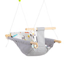 Altalena per Bambini 6-36 Mesi 70x45x160 cm in Legno e Cotone Grigio