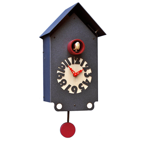 Orologio a Cucù da Parete 17X30X12Cm Pirondini Italia Casetta Nero Graffite prezzo