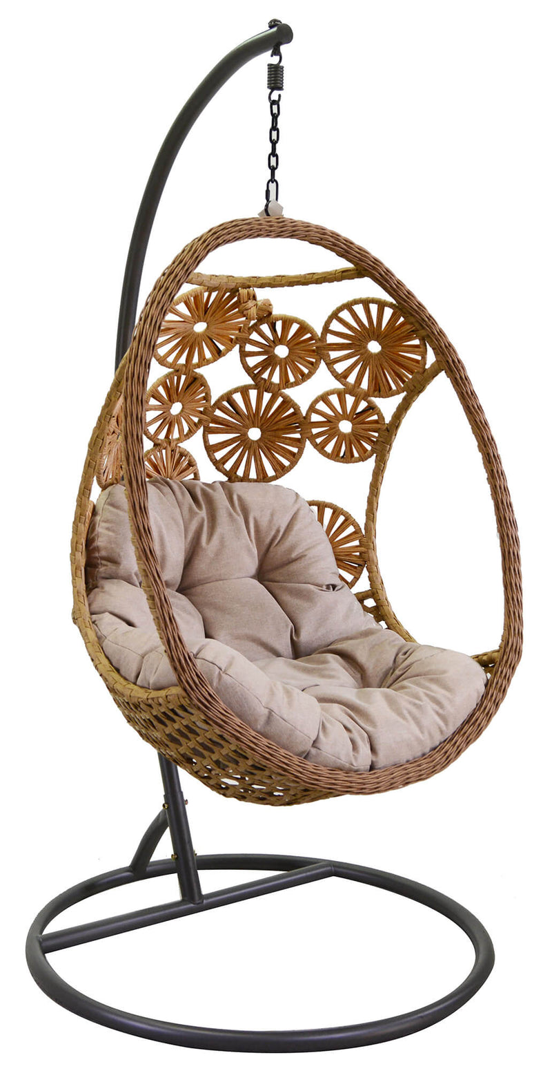 Amaca Dondolina da Giardino 116x100x200 cm Clinton Beige