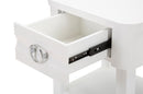 Comodino Shine 45x54x40 cm in Legno MDF e Metallo Bianco