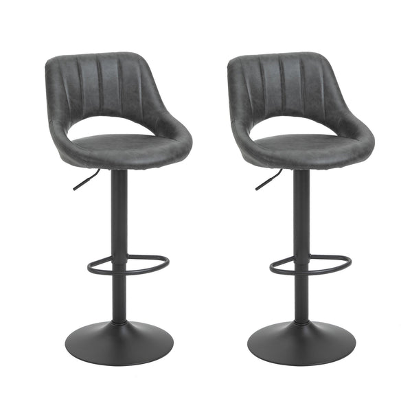 prezzo Set 2 Sgabelli Imbottite da Bar 44x49x90-110 cm in Similpelle Grigio