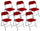 Set 6 Sedie Pieghevoli 45x45x80 cm in Tessuto Rosso