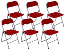 Set 6 Sedie Pieghevoli 45x45x80 cm in Tessuto Rosso