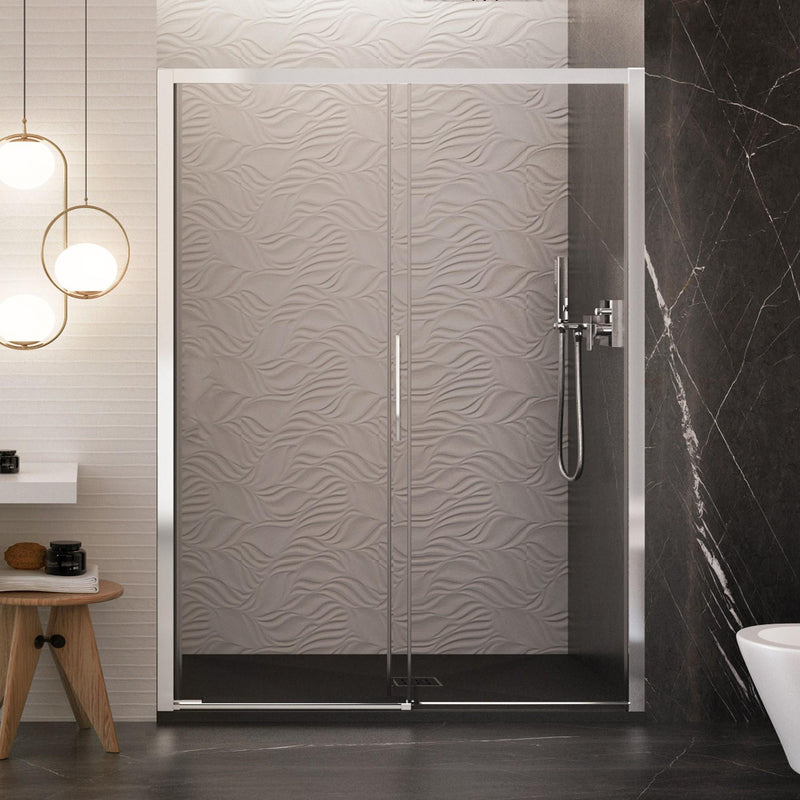 Porta Parete Doccia 1 Anta Scorrevoe in Cristallo Trasparente 6mm H195 Bonussi Eliane Varie Misure