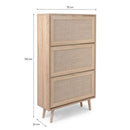 Scarpiera Bali 70x24x125 cm 3 ante a ribalta effetto vimini