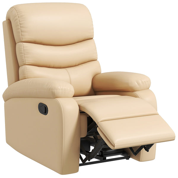 sconto Poltrona Relax Reclinabile Manuale 80x90x105 cm in Similpelle Beige