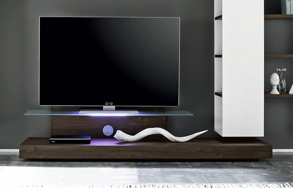 online Mobile TV Mensola in Vetro 51x200x51cm TFT  Cube Quercia Wengè