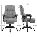 Sedia Operativa da Ufficio Massaggiante e Reclinabile 66x75x112-122 cm Grigio 