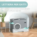 Lettiera per Gatti con Coperchio Doppio Ingresso 52x41x38.5cm e Vassoio Estraibile Grigio      