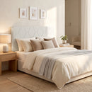 Testiera Letto Imbottita 160x10x73 cm con Motivo a Diamante in Ciniglia Bianco      