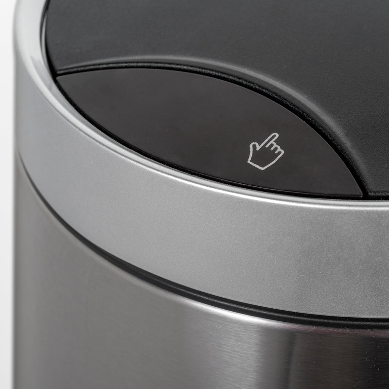 Pattumiera Rotonda Ø25x42 cm Apertura Automatica in Acciaio Emuca