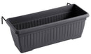 Vaso 60x20x17,3 cm in Polipropilene con Supporto Kit Cassetta Coste 60 Antracite
