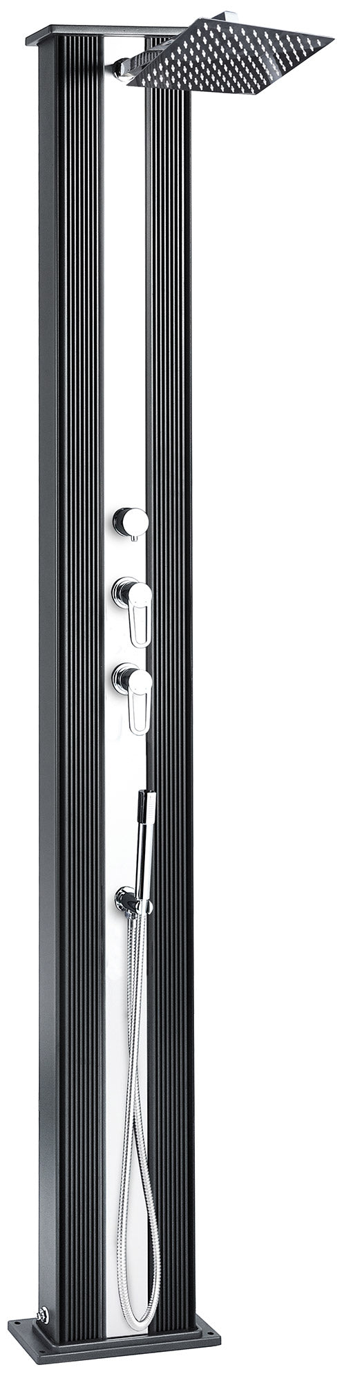 Doccia Solare Ibrida da Giardino 40L Miscelatore e Doccetta Lavapiedi Antracite/Alluminio acquista