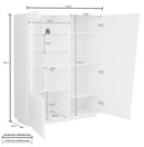 Vetrina 2 Ante 120x43x146 cn Vega Bianco Lucido  
