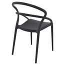 Set 4 Sedie da Giardino in Polipropilene Vandi Nere