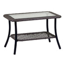 Tavolino da Giardino in Polyrattan Rettangolare 70x40x45cm Providence Grigio