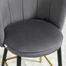 Set 2 Sgabelli 59x52x90 cm in Tessuto Poliestere Vellutato Grigio