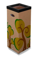 Pattumiera Per Raccolta Rifiuti 28x28xh70 cm in Cartone Con Stampa Grafica G2 Beige
