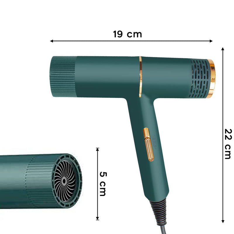 Asciugacapelli Phon Professionale 2000W Bassa Rumorosità Verde