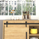 Kit Porta Scorrevole 183x0,6x18 cm con Binari Fermi e Guide Stile Industriale in Acciaio al Carbonio Nero      