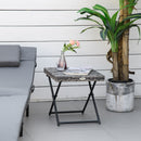 Tavolino da Giardino Pieghevole Salvaspazio 40x40x40 cm in Rattan Sintetico e Acciaio Grigio