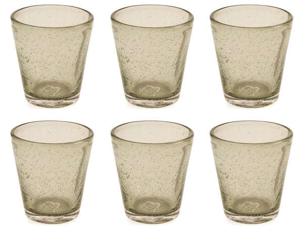 prezzo Set 6 Bicchieri Ø9x10 cm in Vetro Soffiato Villa d'Este Home Tivoli Cancun Grigi