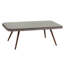 Set da Giardino Divano 2 Poltrone e Tavolino in Polyrattan Tirreno Naturale 3P